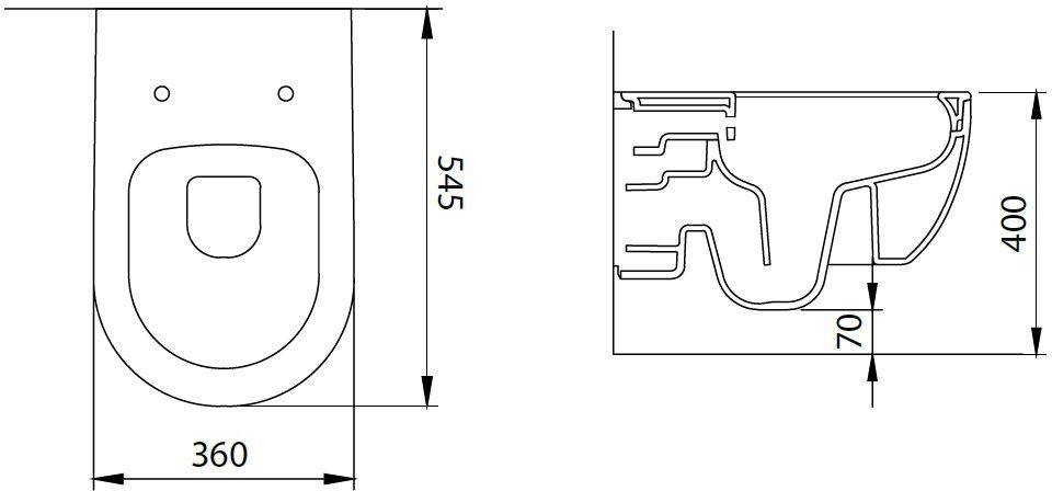 Чаша подвесного унитаза Allen Brau Priority 36х54.5х33 см серый 4.31001.AN