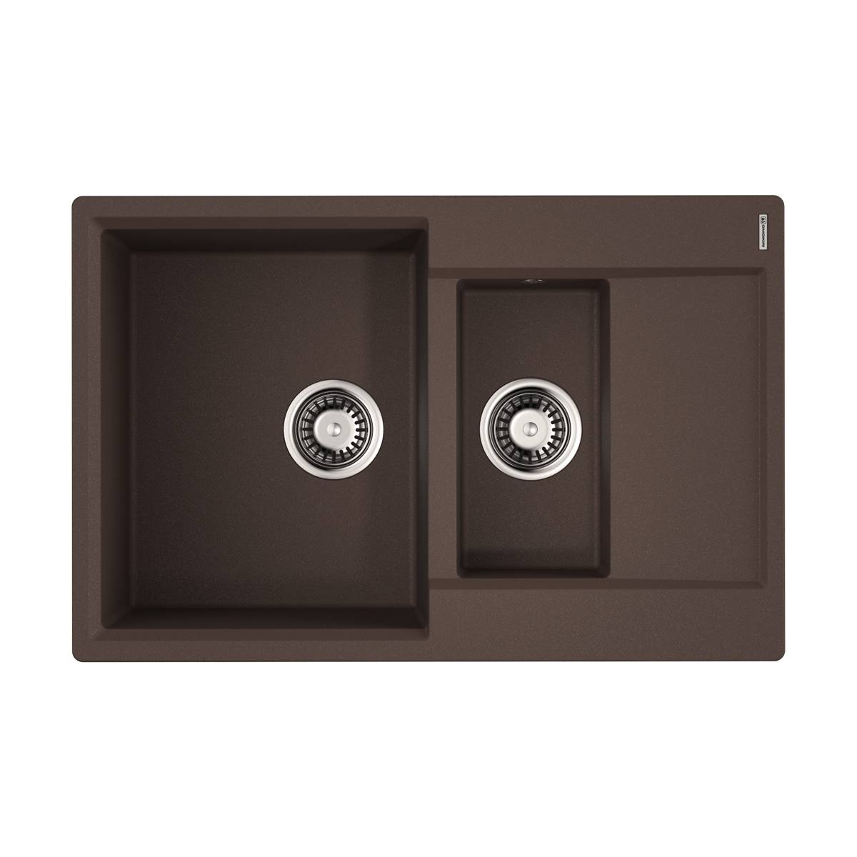 Кухонная мойка Omoikiri Daisen 78-2T-DC Tetogranit 78x51 см темный шоколад 4993534