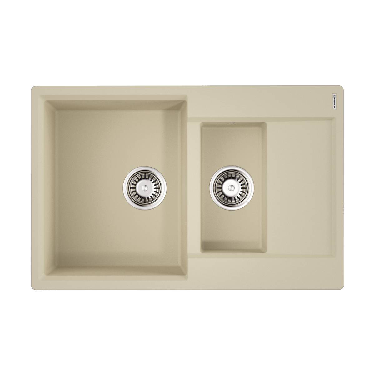 Кухонная мойка Omoikiri Daisen 78-2T-BE Tetogranit 78х51 см ваниль 4993529