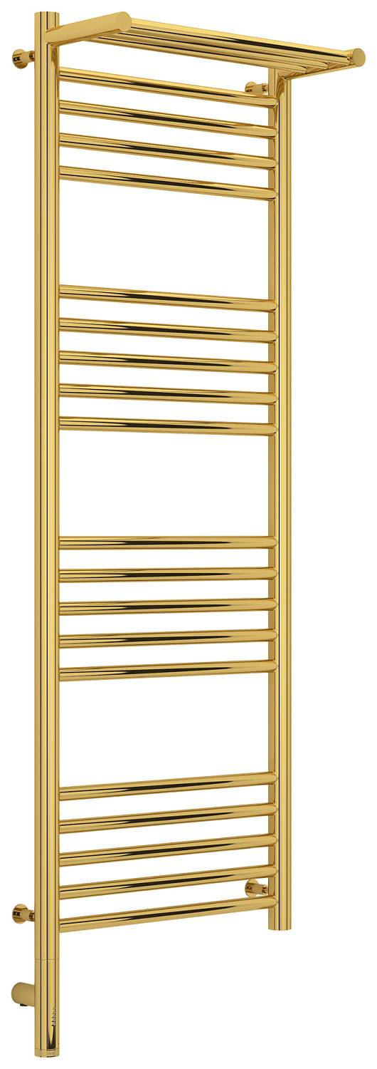 Полотенцесушитель электрический Сунержа Богема 3.0 с 1 полкой 432x1324 мм левый золото 03-5806-1240