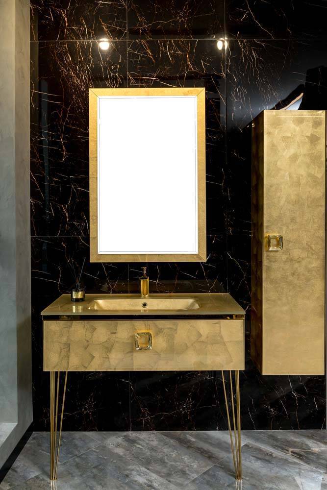 Тумба подвесная Armadi Art Lucido 104х55х30 см золото 770-100-Foil