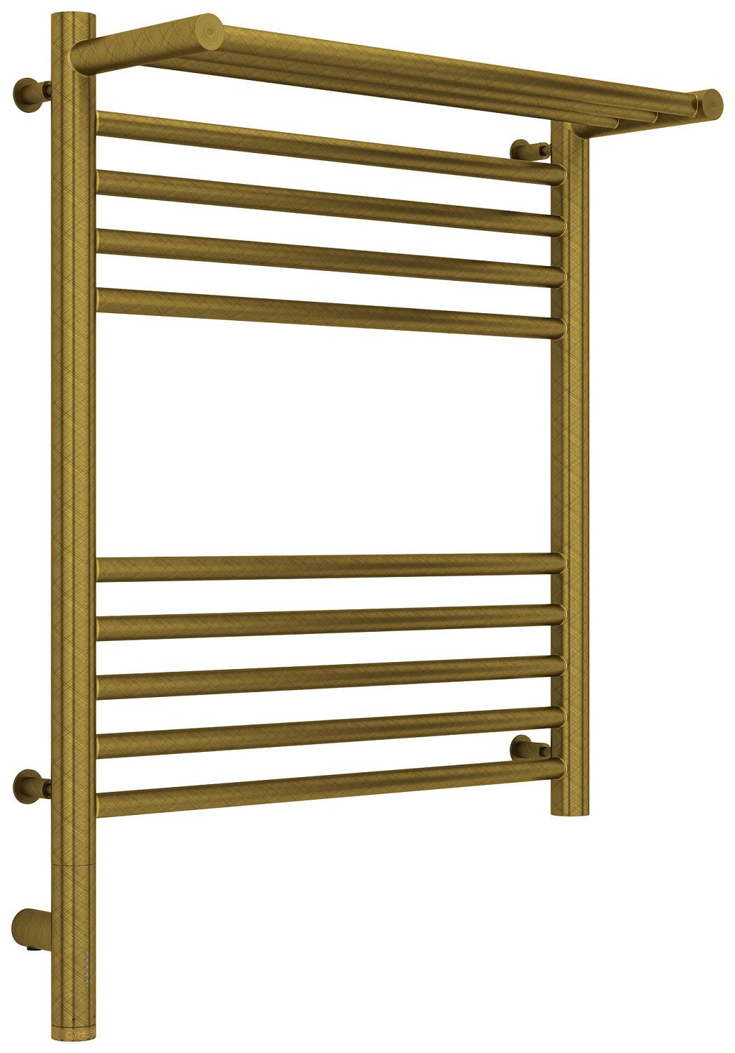 Полотенцесушитель электрический Сунержа Богема 3.0 с 1 полкой 532x724 мм левый состаренная бронза 05-5806-6050