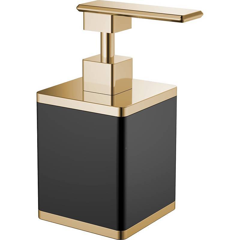 Дозатор для жидкого мыла Boheme настольный керамика черный/золото 10969-B-G