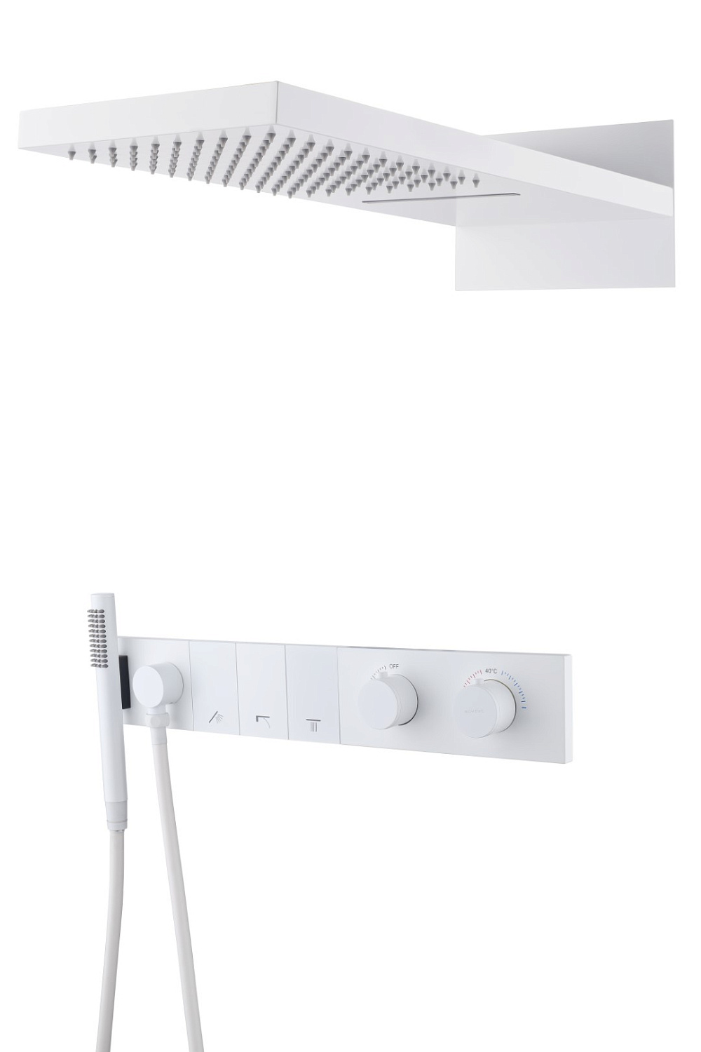 Душевой комплект с термостатом Boheme Zodiac трехпозиционный белый матовый 133-MW