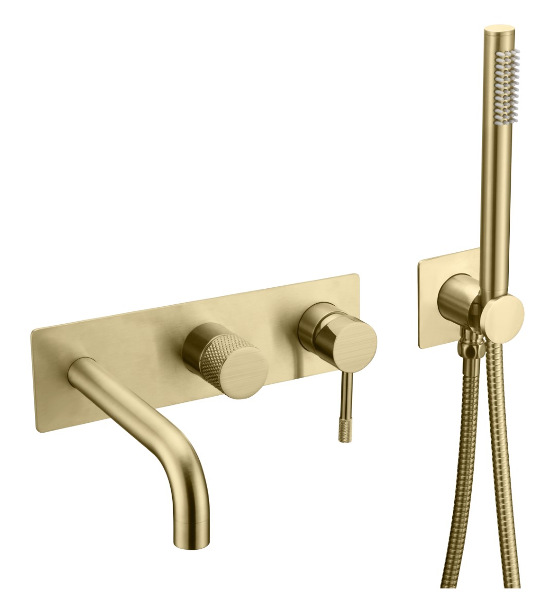 Смеситель на борт ванны Boheme Uno на 4 отверстия с ручным душем gun metal 464-3-GM