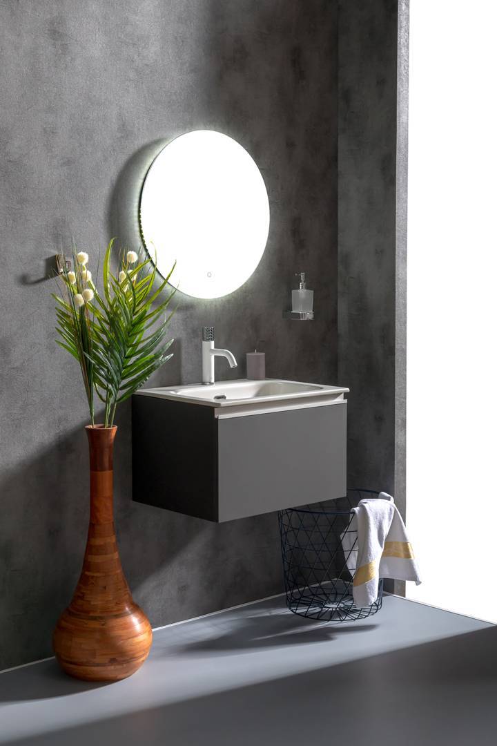 Тумба подвесная Armadi Art Vallessi 60х46х53 см антрацит матовый 837-060-A matt