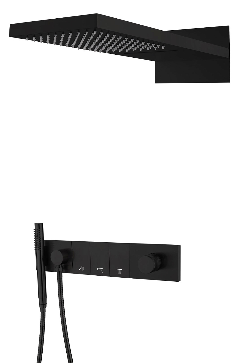 Душевой комплект со смесителем Boheme Zodiac трехпозиционный черный 132-B