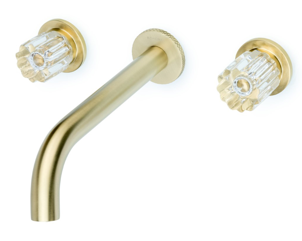 Смеситель для раковины Boheme Elegante встраиваемый на 3 отверстия матовое золото 152-2-MG-EL