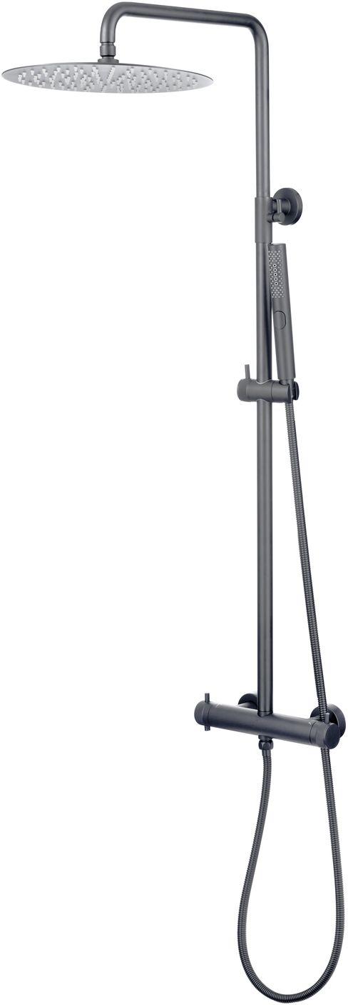 Душевая стойка Allen Brau Fantasy с термостатом и верхним душем графит браш 5.11001-MG