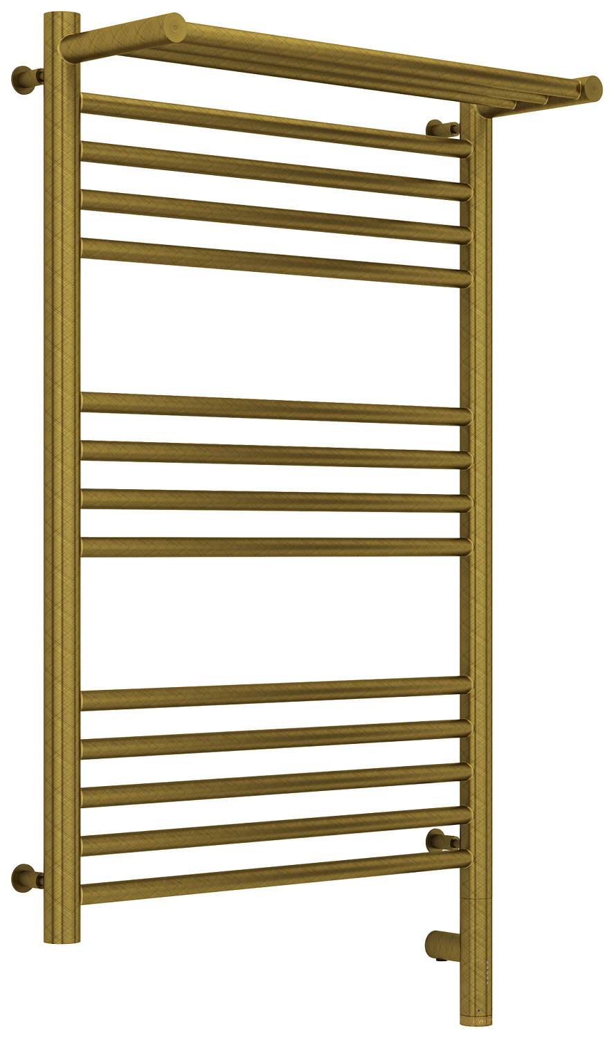 Полотенцесушитель электрический Сунержа Богема 3.0 с 1 полкой 532x924 мм правый состаренная бронза 05-5807-8050