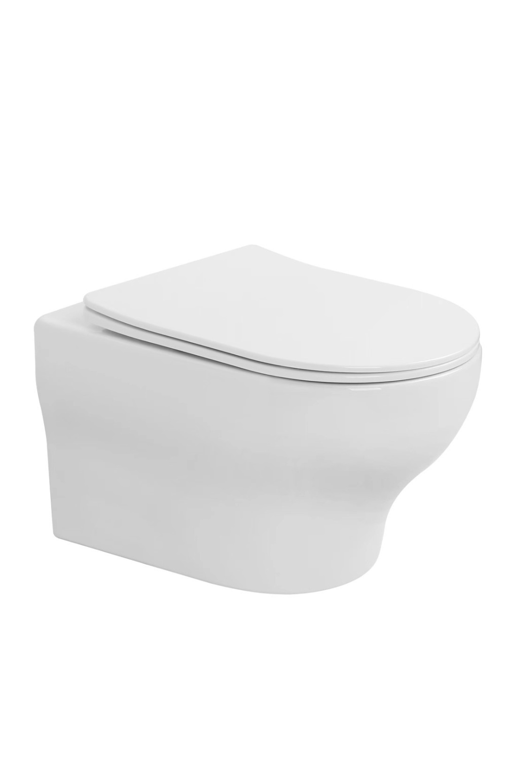 Унитаз подвесной Boheme Fiore 53х36 см безободковый смыв торнадо микролифт белый глянцевый 978-SET-W