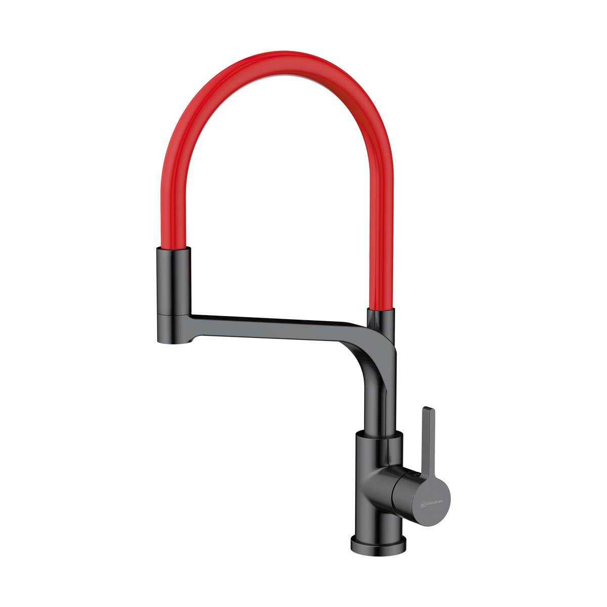 Смеситель для кухни Omoikiri Sinto 2 Plus-GM-R с выдвижным изливом и подключением фильтра вороненая сталь/красный 4994467
