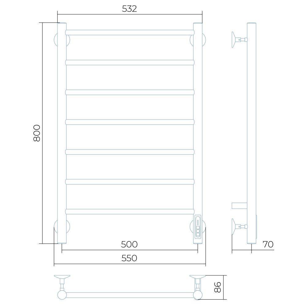 Полотенцесушитель электрический Larusso Джаз П7 500x800 мм 8505