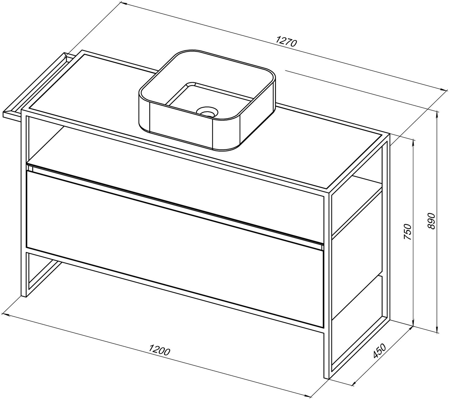 Тумба под раковину Allen Brau Priority 120x45x75 см белый 1.31004.WM