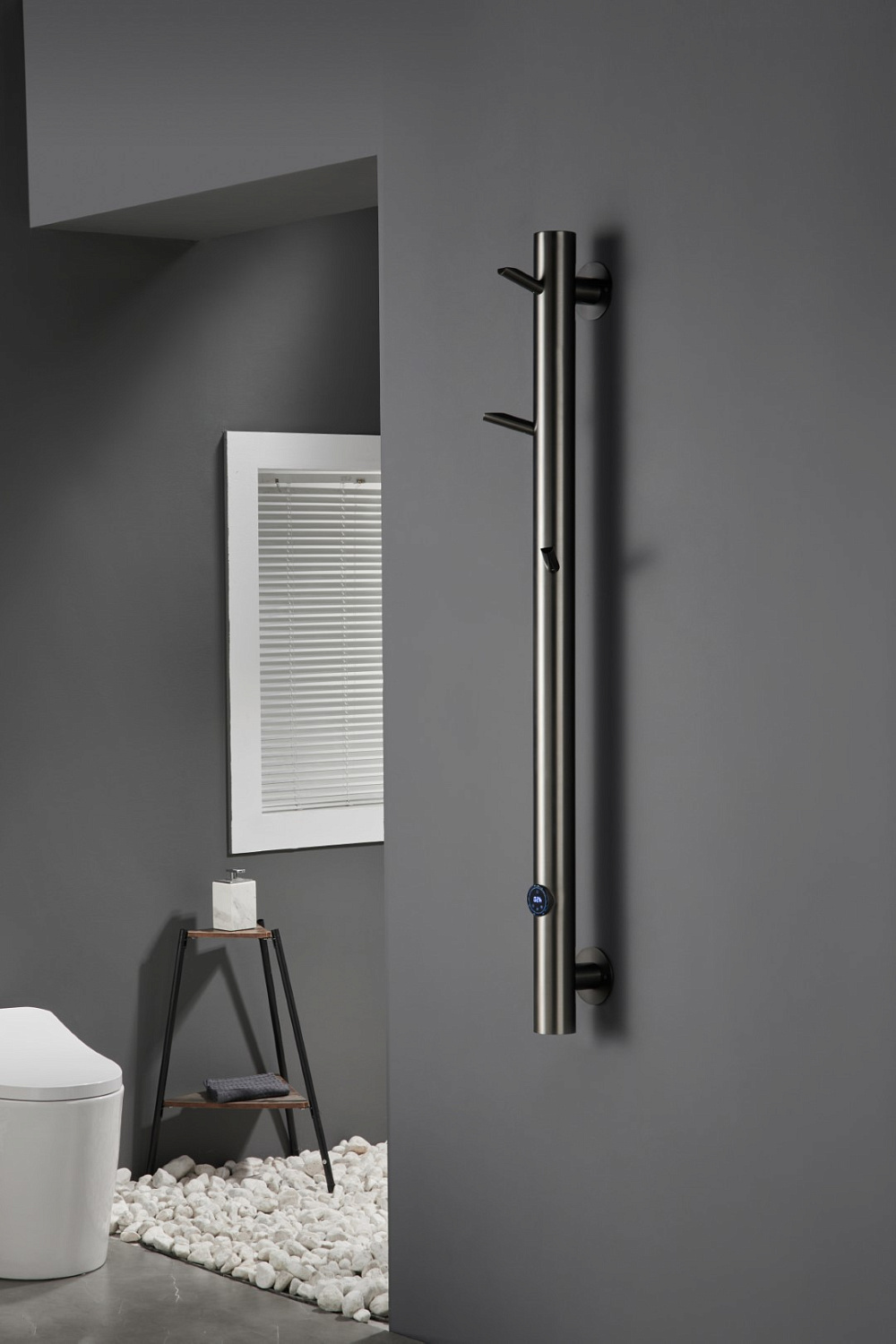 Полотенцесушитель электрический Boheme Oak 20.1х150 см нижнее подключение gun metal 724-GM