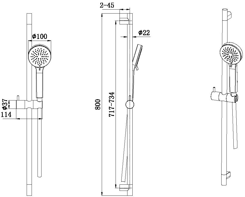 Душевой гарнитур Allen Brau Eclipse 3 режима шланг 150 см никель браш 5.E1008-BN