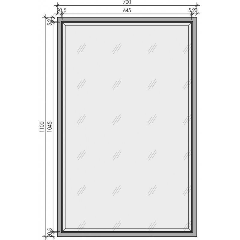 Зеркало прямоугольное подвесное с подсветкой Armadi Art Monaco 70х1.5х110 см хром 566-RCR