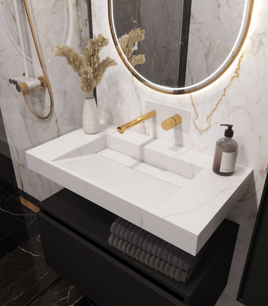 Раковина мебельная Armadi Art Flat 81х45.2х8 см прямоугольная белая 859-080-CLCT