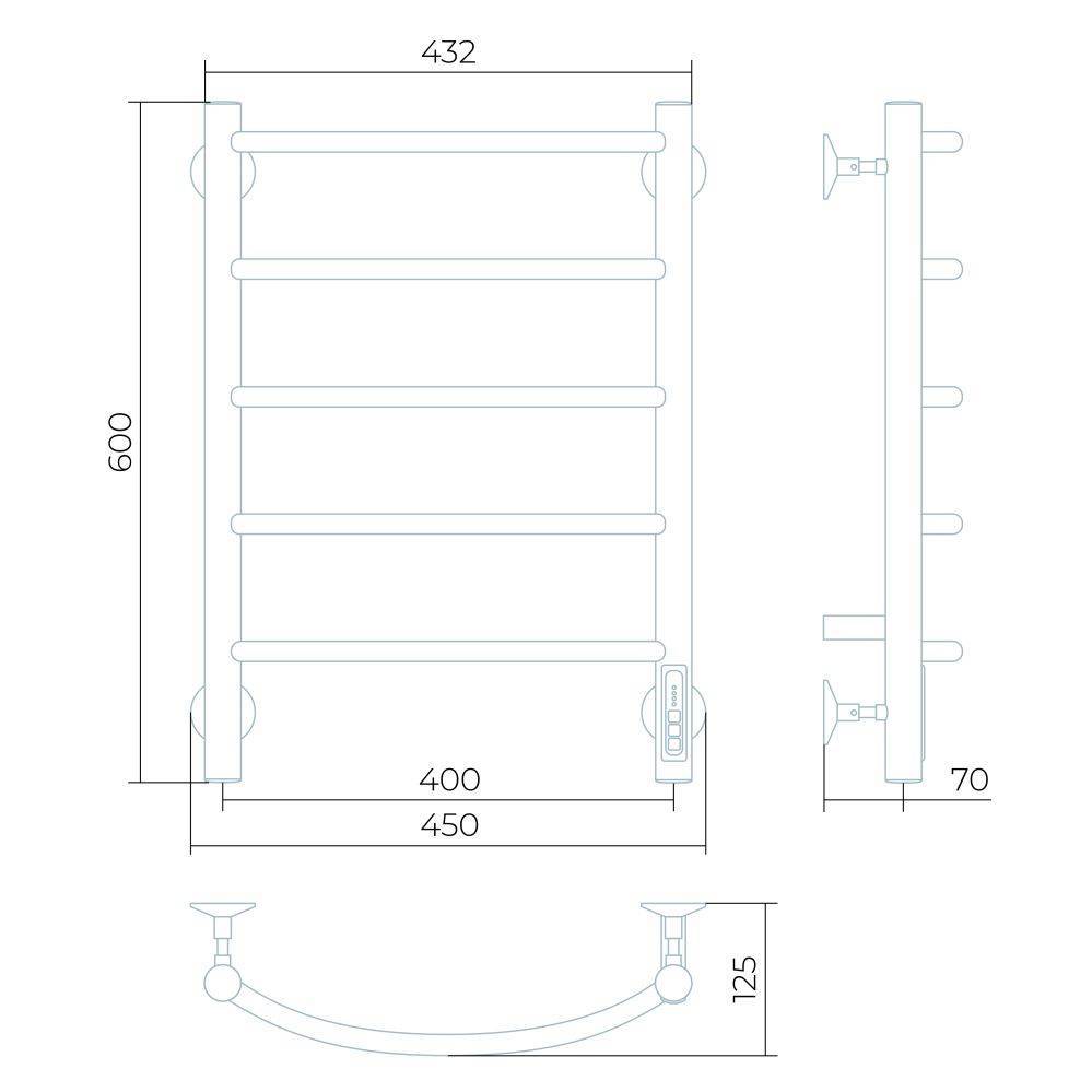 Полотенцесушитель электрический Larusso Классик П5 400x600 мм 8508