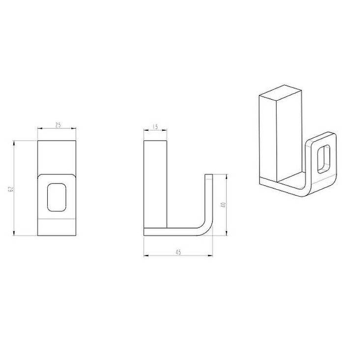 Крючок одинарный Boheme Q матовое золото 10946-MG