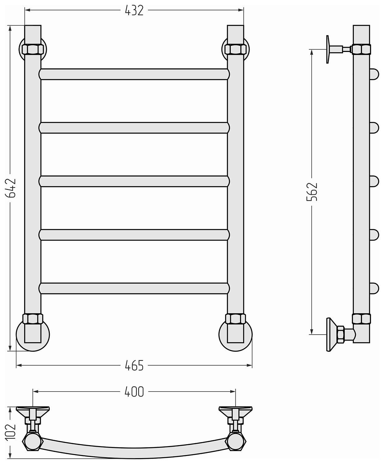 Полотенцесушитель водяной Стилье Аксиома-20 46.5x64.2 см 00662-6040