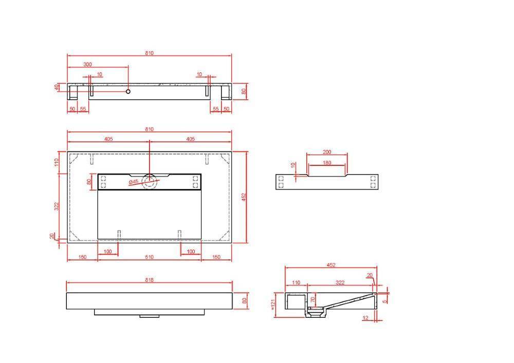 Раковина мебельная Armadi Art Flat 81х45.2х8 см прямоугольная белая 859-080-CLCT