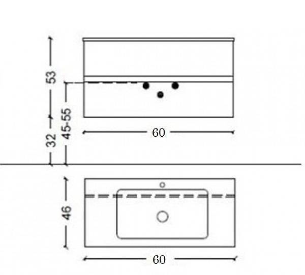 Тумба подвесная Armadi Art Vallessi 60х46х53 см антрацит матовый 837-060-A matt
