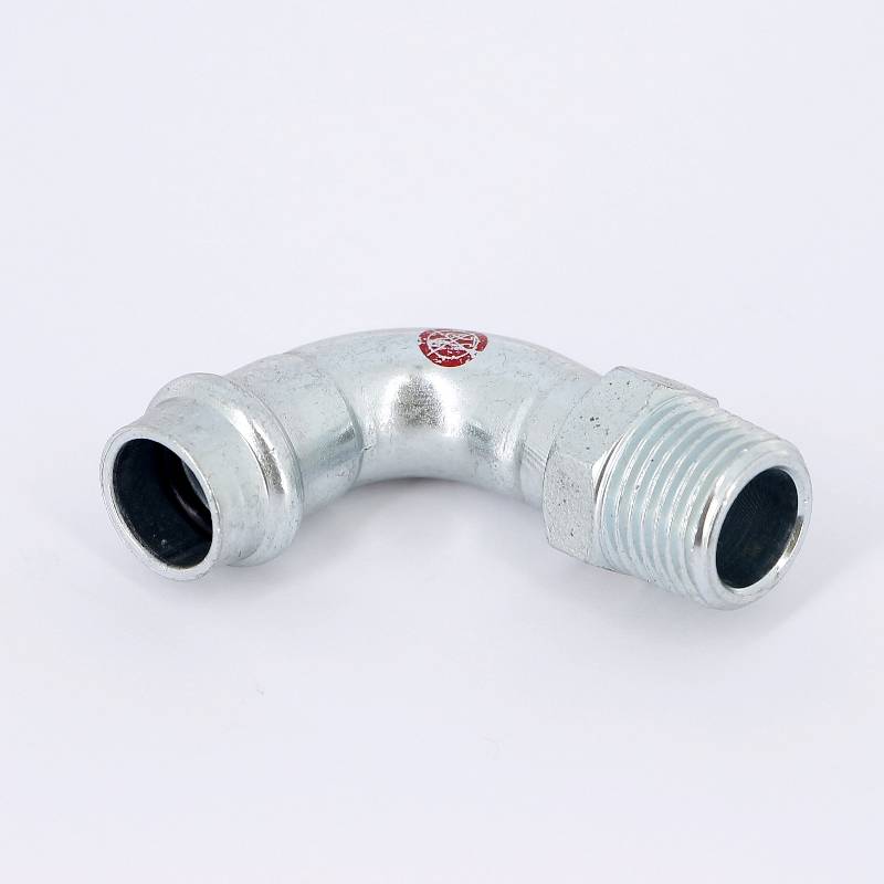 Угольник пресс с наружной резьбой IBP Bänninger B Press Carbon 15 x 1/2 оцинкованная сталь PC4001G0150400