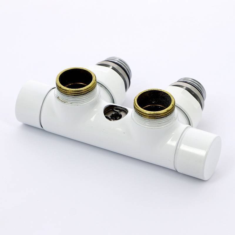 Узел ручной угловой Carlo Poletti с запорным клапаном белый V48100EE