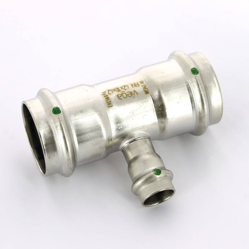 Тройник пресс Viega Sanpress Inox 42x18x42 мм нержавеющая сталь 436025