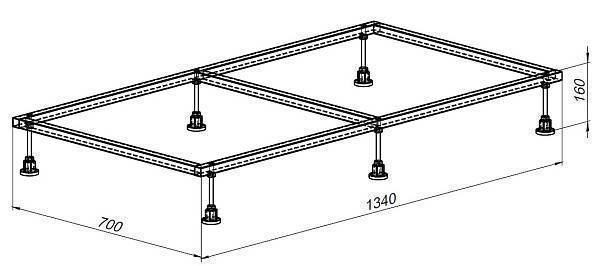 Каркас для поддона Allen Brau 134х70х16 см 8.00005