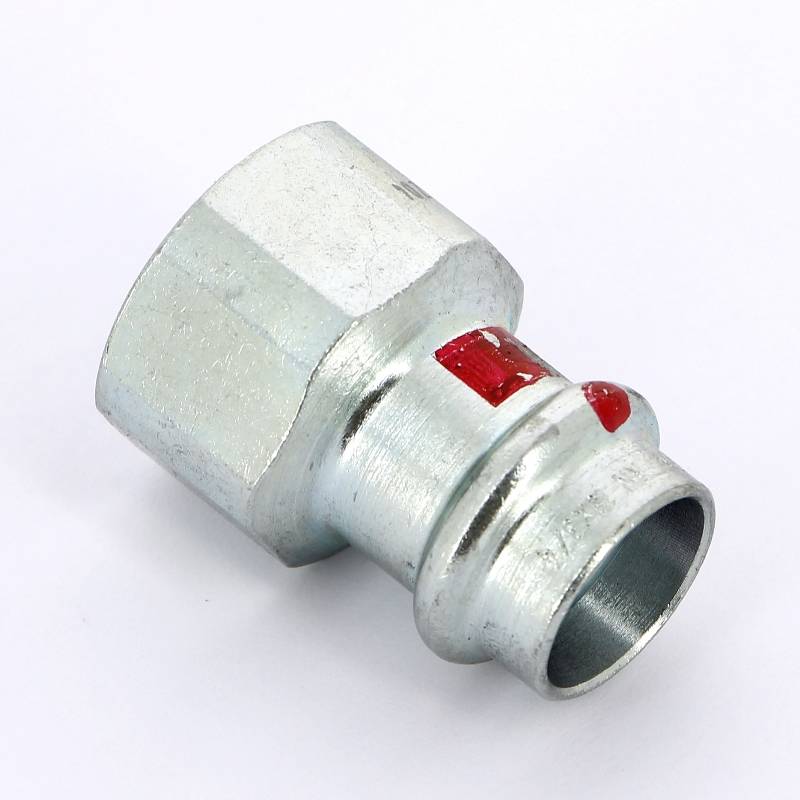 Муфта переходная пресс-В Viega Prestabo 18х3/4 оцинкованная сталь 559106