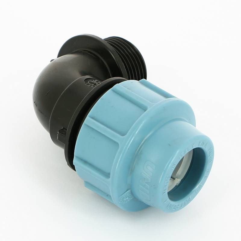 Угольник обжимной для труб ПНД Unidelta 25х1 наружная резьба 1008025004