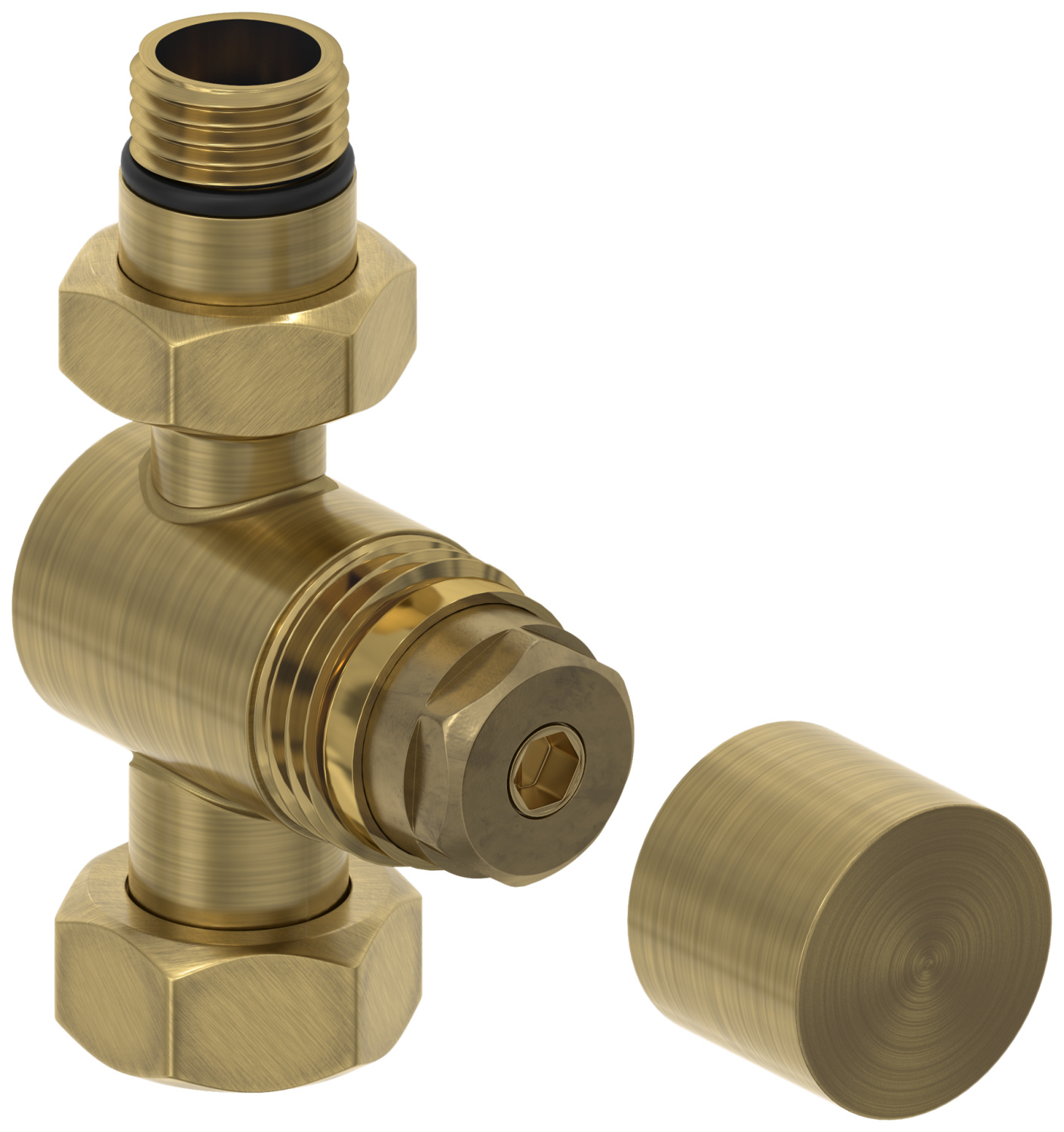 Вентиль регулирующий Сунержа прямой G 1/2 x G 3/4 состаренная латунь брашированная 051-1405-1234