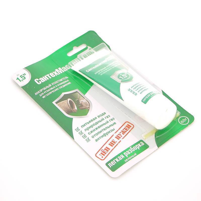 Герметик анаэробный Сантехмастер Зелёный 60 г блистер 61030