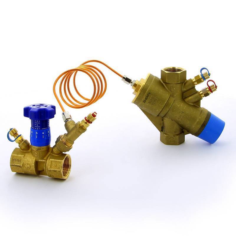 Комплект: регулятор перепада давления Cimberio CIM 767L и балансировочный клапан CIM 787 1 767L/787ODP 1