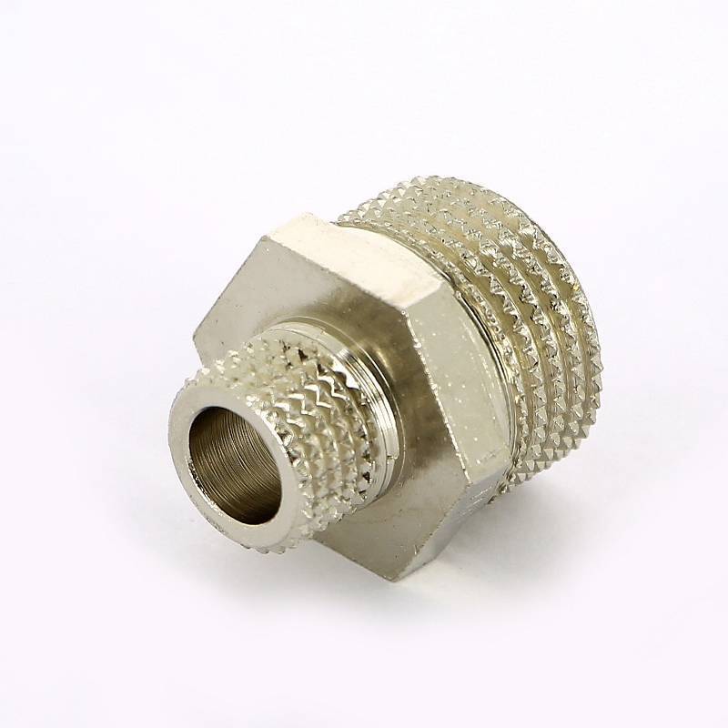 Ниппель резьбовой переходной Tiemme 1/2 x 1/4 НН никелированный 1500707