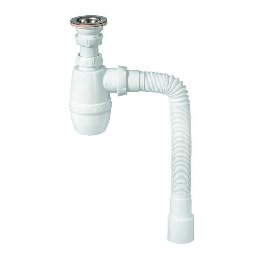 Сифон для раковины Wirquin Минор 1 1/4 x 40 мм с гофротрубой 800 мм 30718050