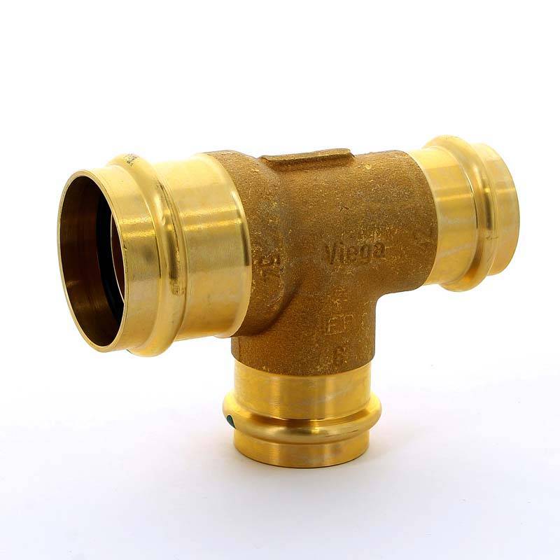 Тройник пресс Viega Sanpress 54x42x42 мм бронза 187279