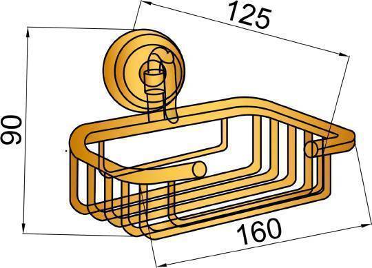 Мыльница подвесная Boheme Medici 16х12.5х9 см бронза 10619