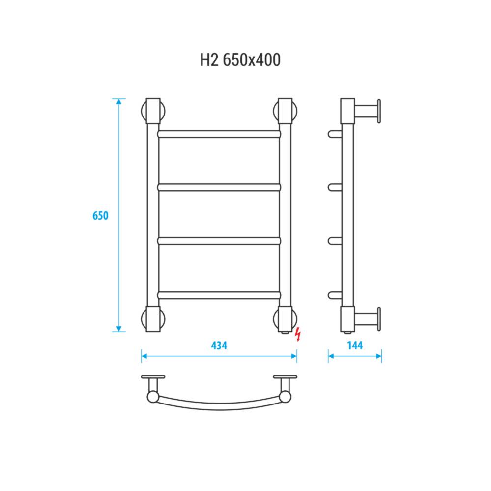 Полотенцесушитель электрический Energy H2 600x400 мм белый матовый EETR0000H26040R903M RAL 9003