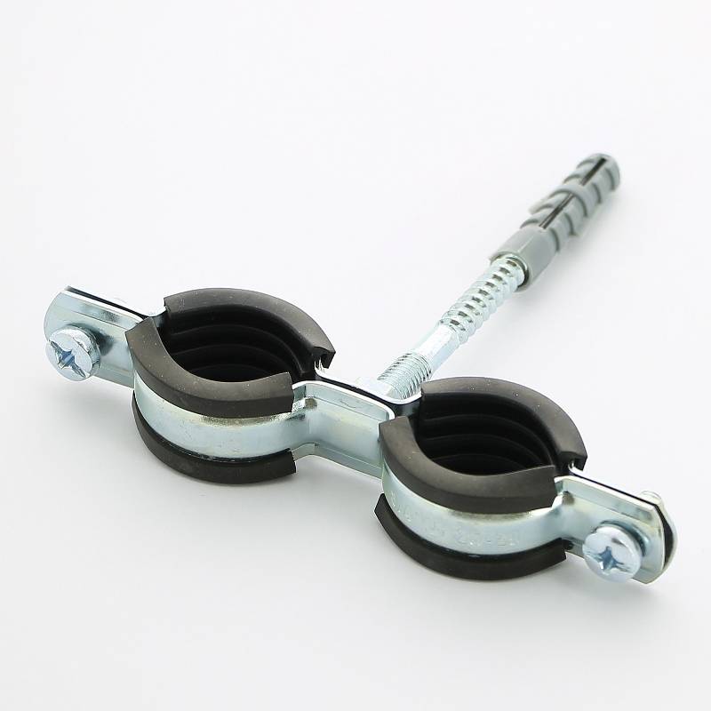 Хомут двойной с резиновым уплотнителем, шпилькой и дюбелем Uni-Fitt 3/4 дюйма (25-29 мм) 850D3800