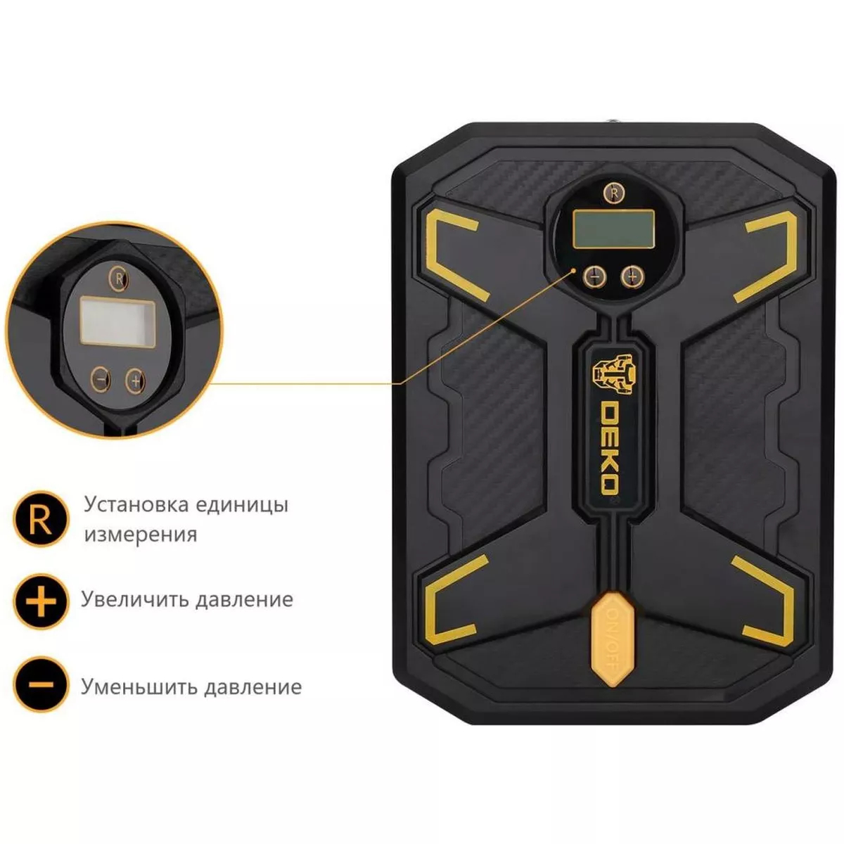 Компрессор автомобильный цифровой Deko DKCP150Psi-LCD