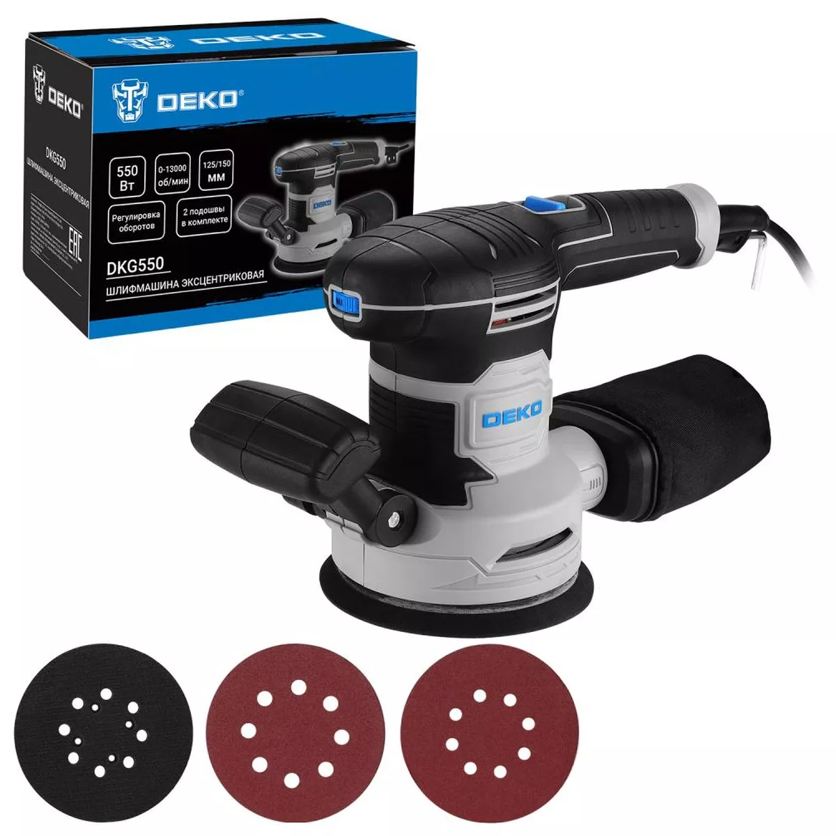 Шлифмашина эксцентриковая DEKO DKG550 550 Вт 125 мм 063-4152