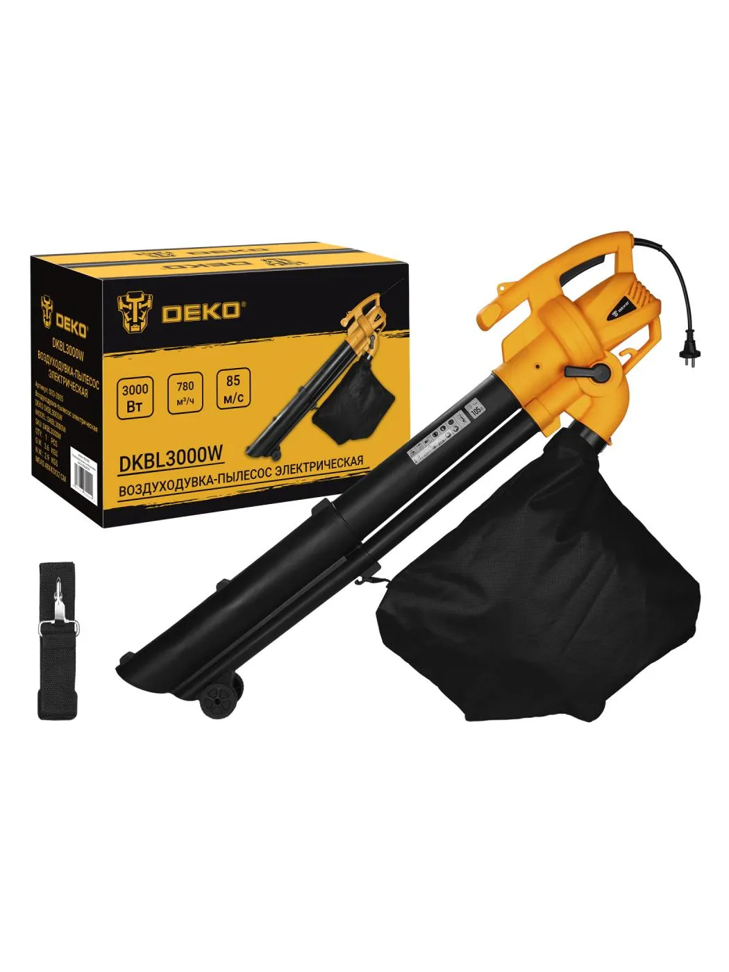 Воздуходувка-пылесос электрическая DEKO DKBL3000W 3000 Вт 083-1001