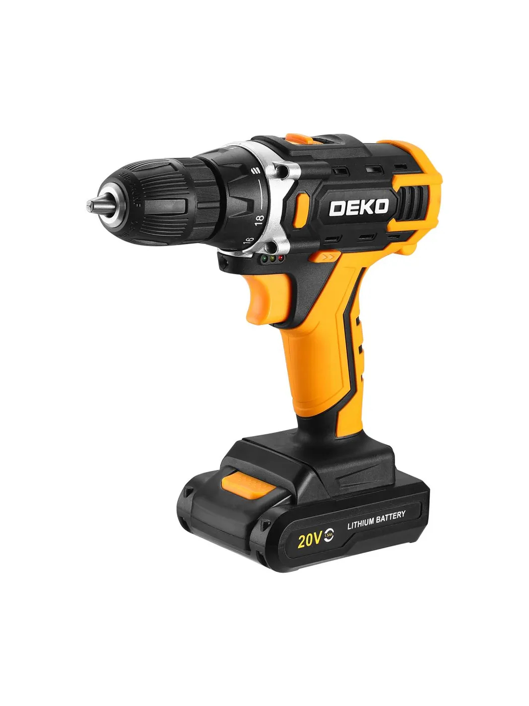 Дрель-шуруповерт аккумуляторная DEKO Banger 20V ONE+ 1x2.0 Ач 083-1116