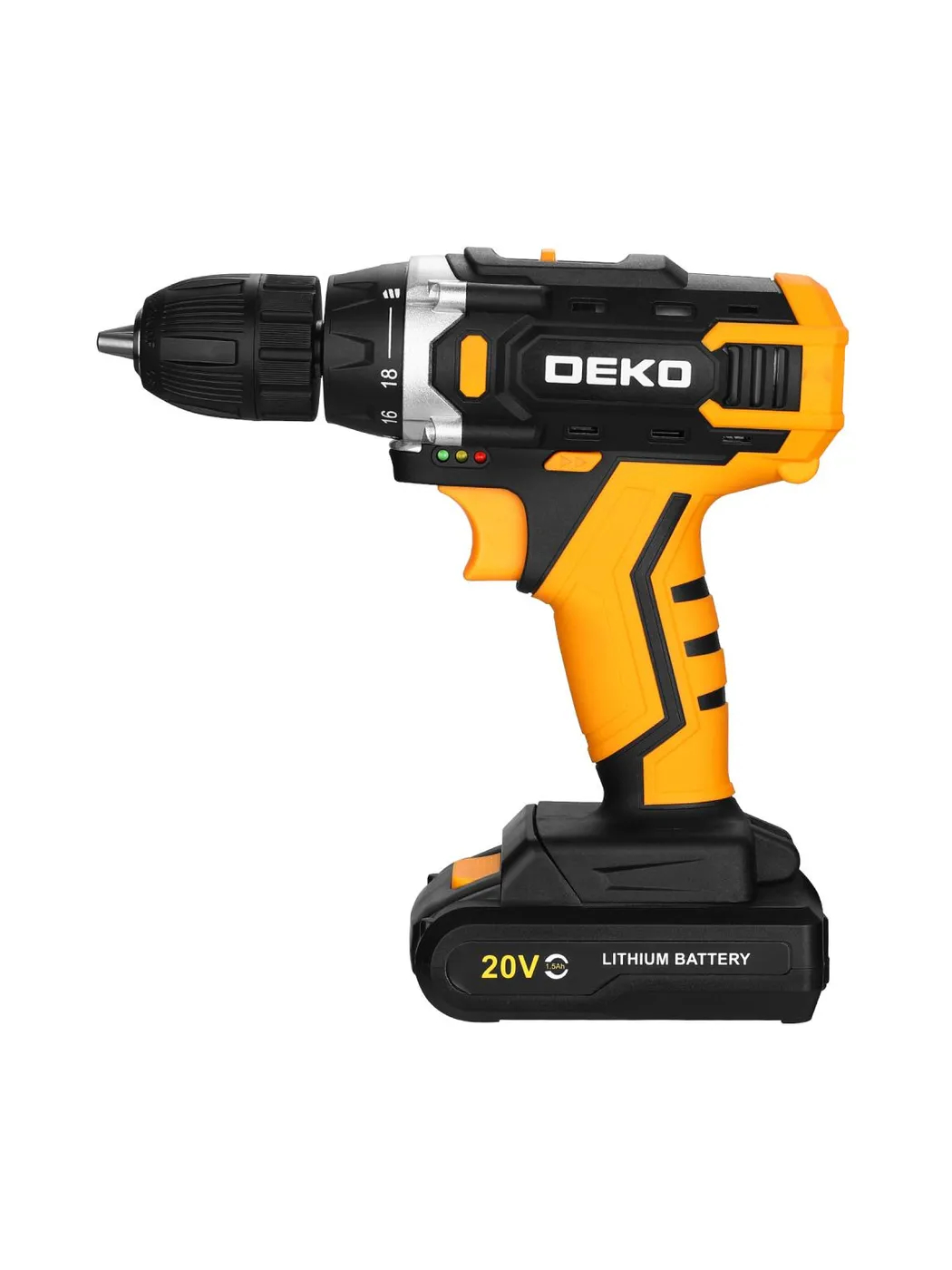 Дрель-шуруповерт аккумуляторная DEKO Banger 20V ONE+ 1x2.0 Ач 083-1116