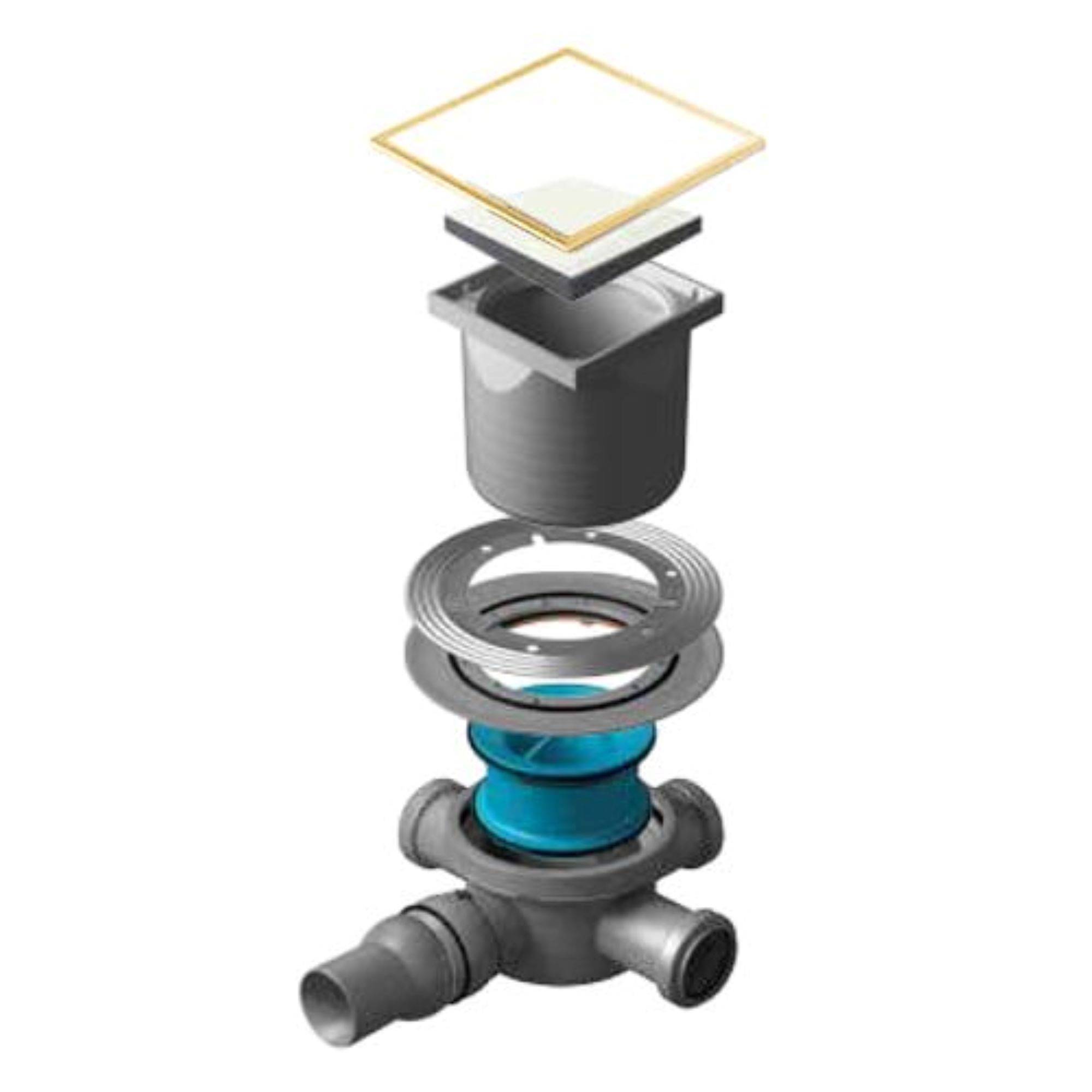 Трап для душа точечный Peštan Confluo Standard 15х15 White Glass 3 Gold 1519633