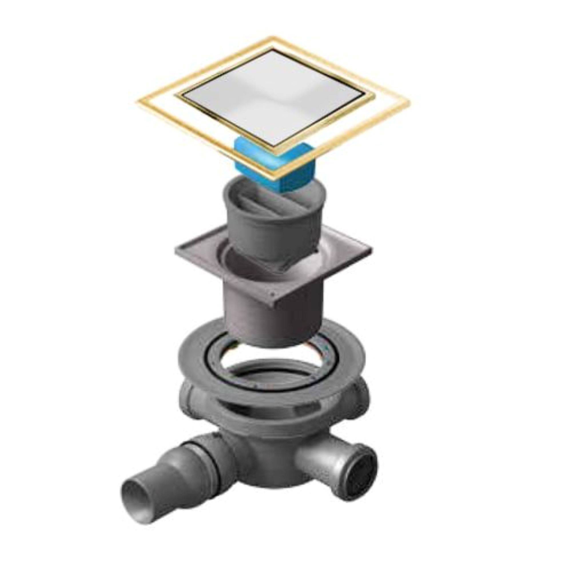 Трап точечный PESTAN Confluo Standard 10х10 Dry 3 White Glass Gold 13000116