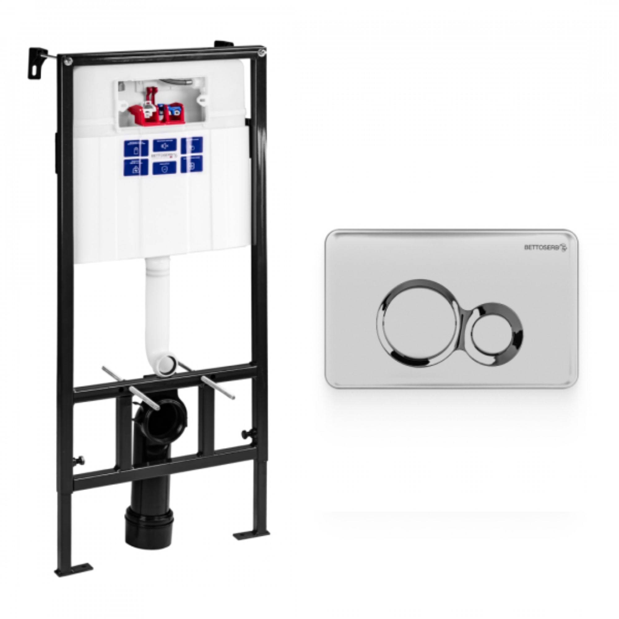 Комплект инсталляции для унитаза Bettoserb Pestan Sava Fix Slim с клавишей Jerez хром матовый/хром глянцевый НС-1519364